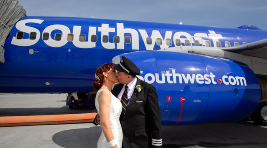 Foto (c) Southwest Airlines Southwest bruiloft piloot