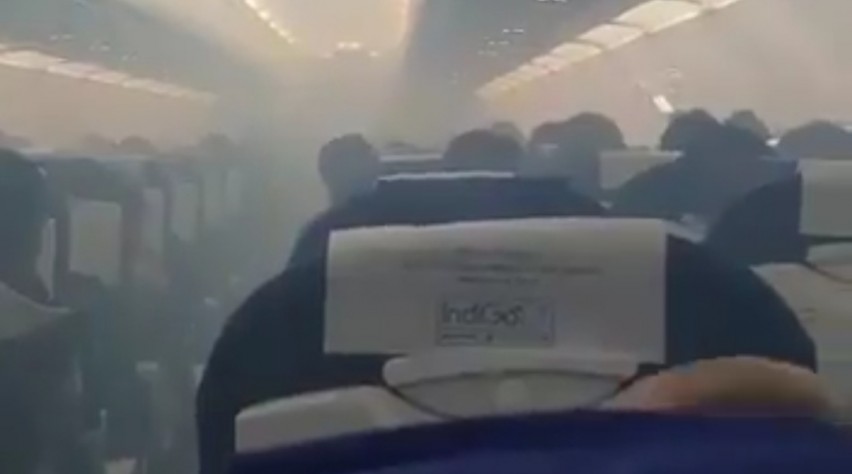 Foto (c) Vishnu Som/Twitter Rookontwikkeling IndiGo A320neo