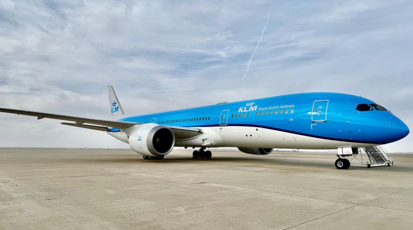 Foto (c) Reismedia KLM 787 met aangepast kleurenschema