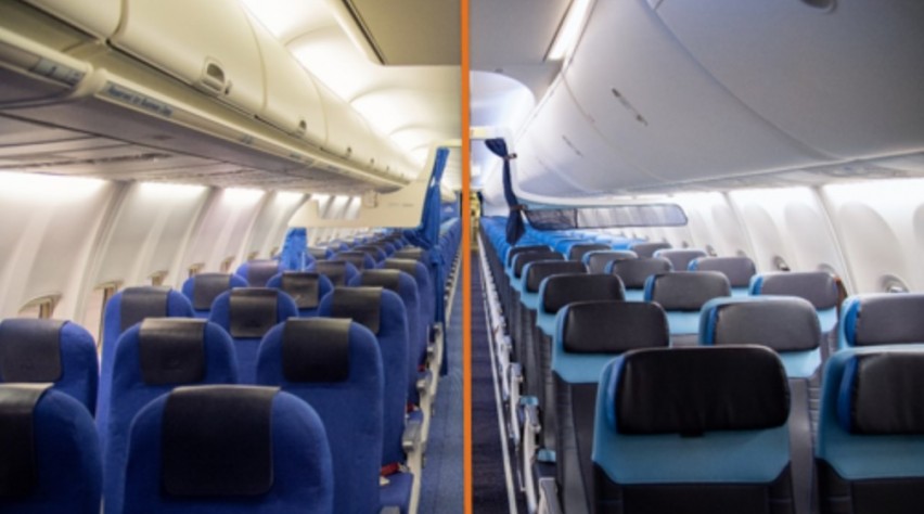 KLM 737 Oud en nieuw Interieur