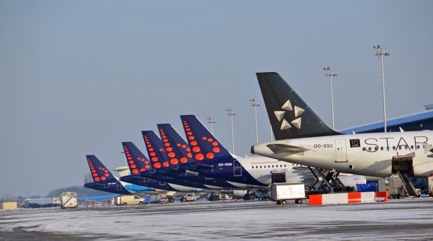 Brussels Airport sneeuw winter