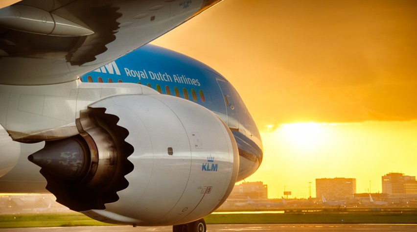Foto (c) KLM KLM 787 zonsondergang