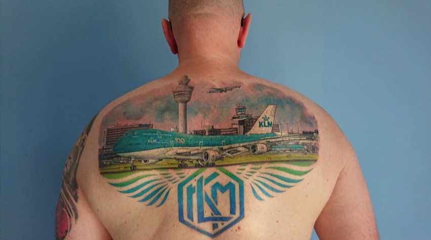 KLM 747 tattoo