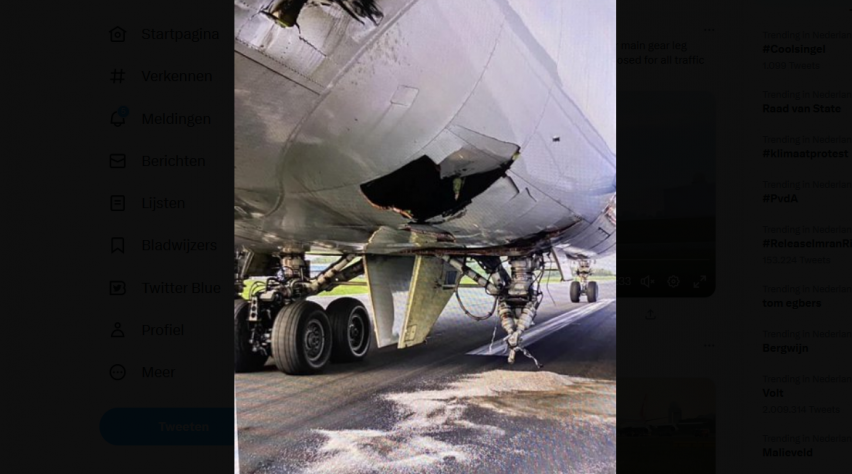 Foto (c) JACDEC/Twitter Cargolux schade