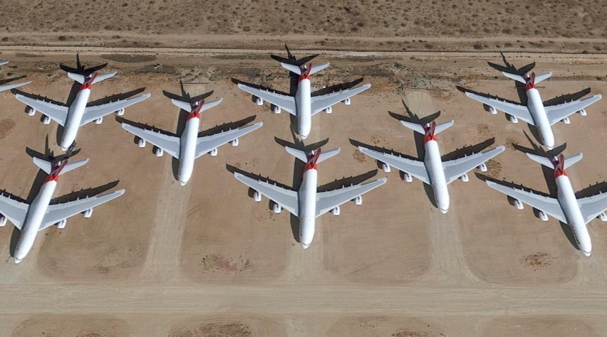 Foto (c) Google Earth Qantas A380 Victorville