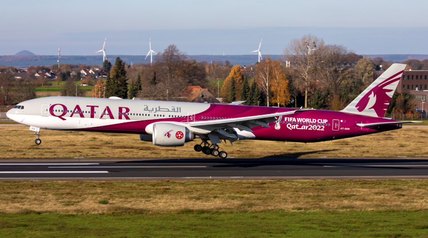 Qatar Airways Boeing 777 WK Maastricht