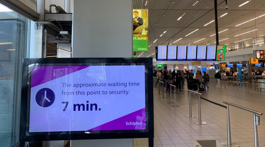 Foto (c) Schiphol Schiphol Bord Terminal Wachttijd