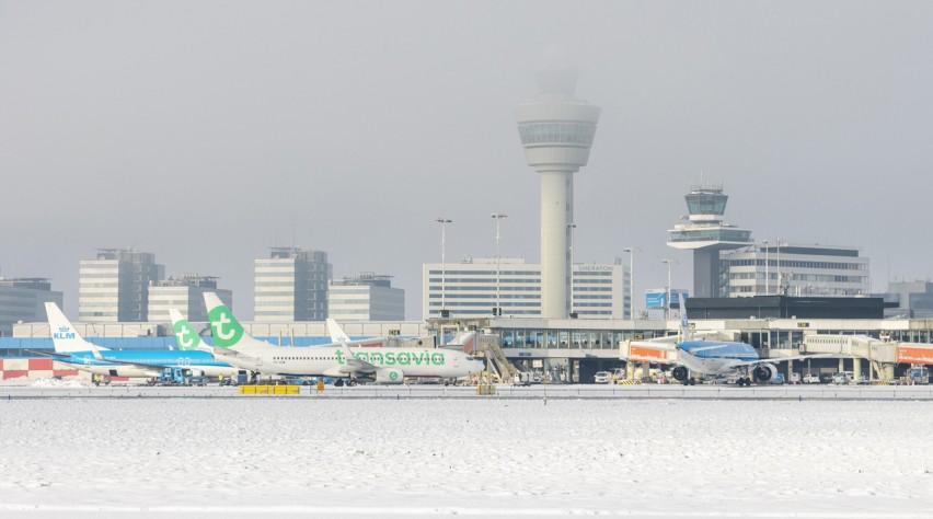 Foto (c) Schiphol Schiphol in de sneeuw