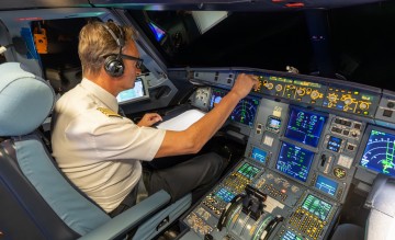 Foto (c) Airbus Piloot in cockpit