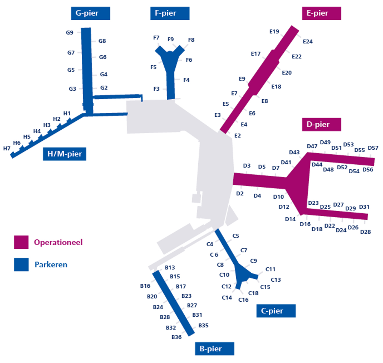 Schiphol gates dicht