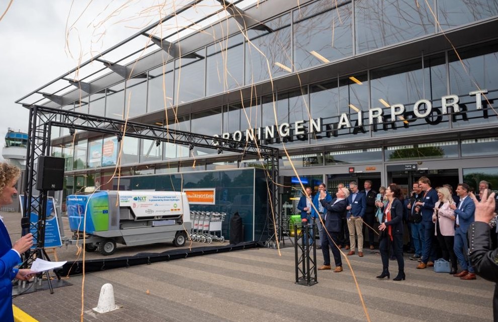 Groningen Airport Eelde presenteert grondaggregaat op waterstof